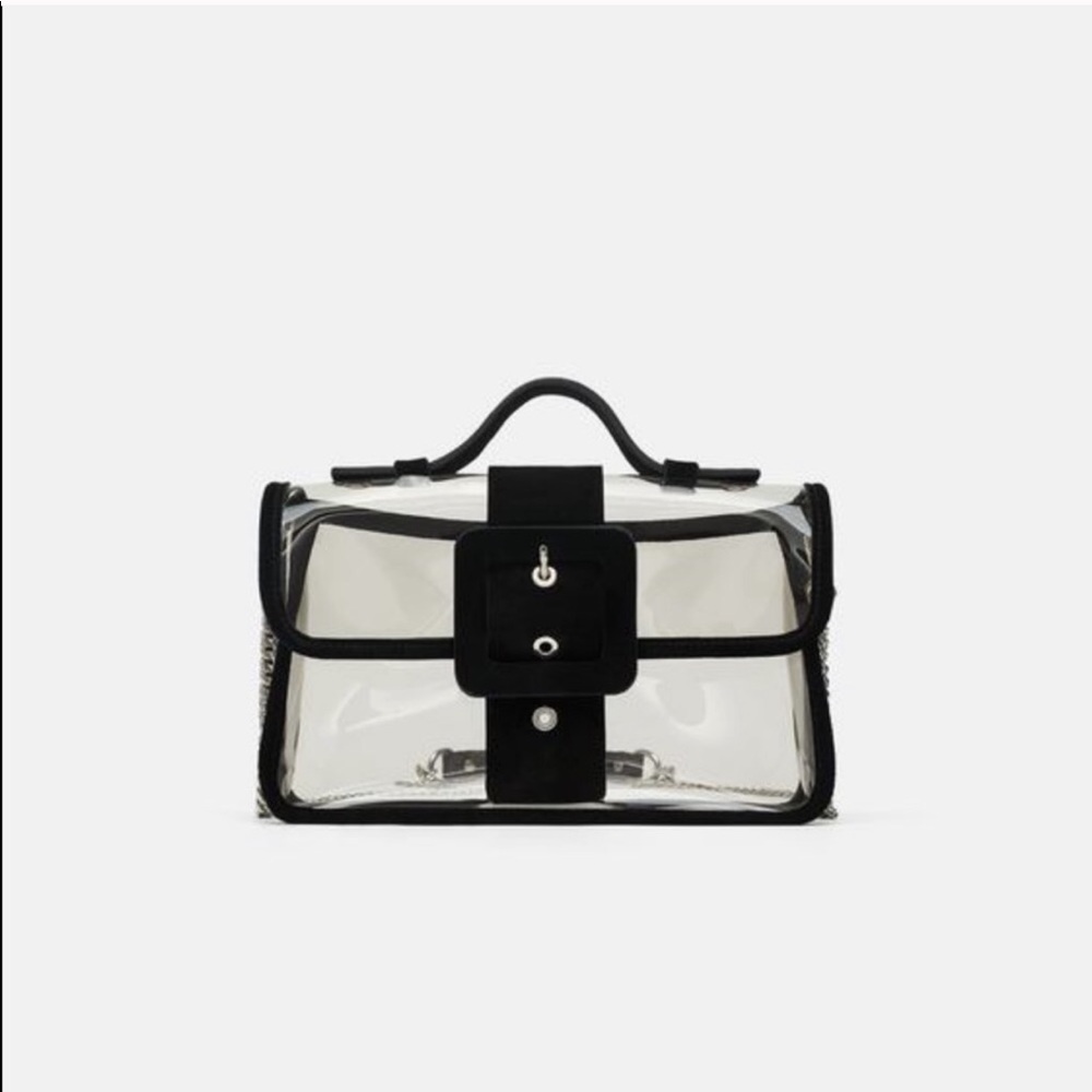 Zara Vinyl Leather Trim Bloggers Fav Crossbody Bag - Picture 3 of 6